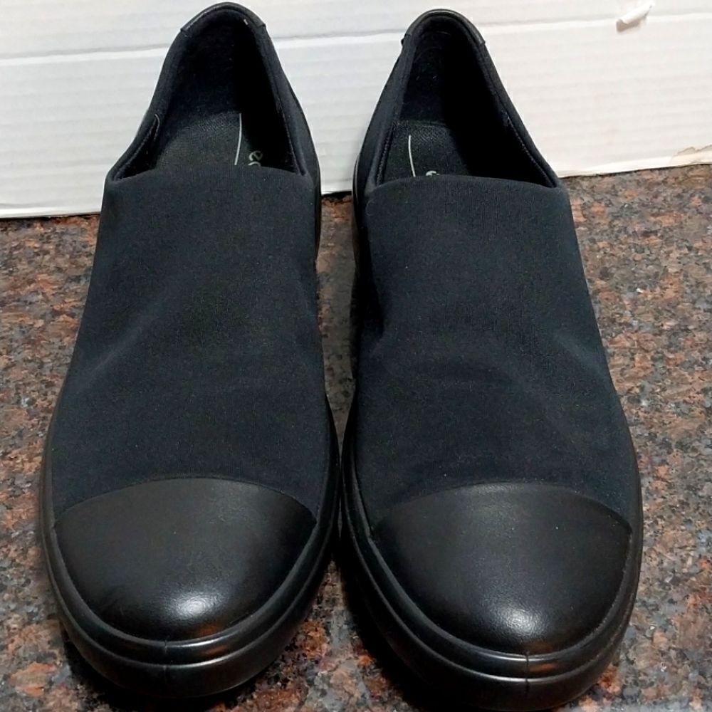 ECCO 9-9.5 Soft Wedge Fabric Slip On COMFORT Shoe...